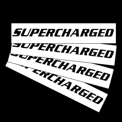 Hot Supercharged Window Decal Black 4 Pack Stickers